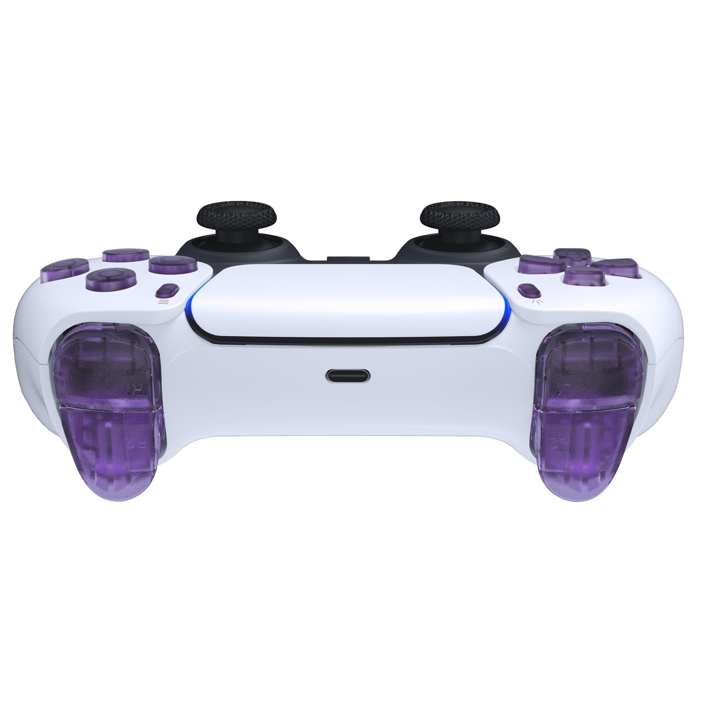 eXtremeRate PS5コントローラーBDM-010/020対応交換対応用フルセットボタン【クリアパープル】