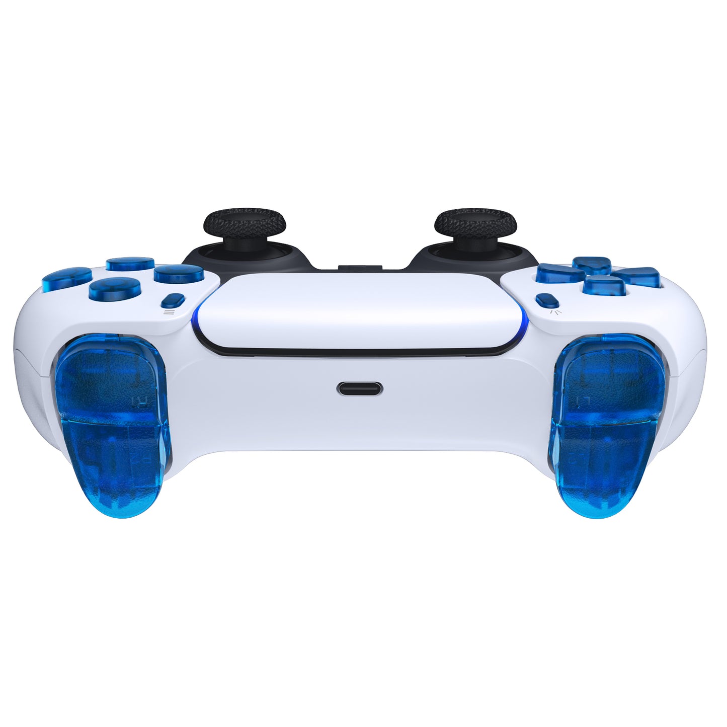 eXtremeRate PS5コントローラーBDM-010/020対応交換対応用フルセットボタン【クリアブルー】