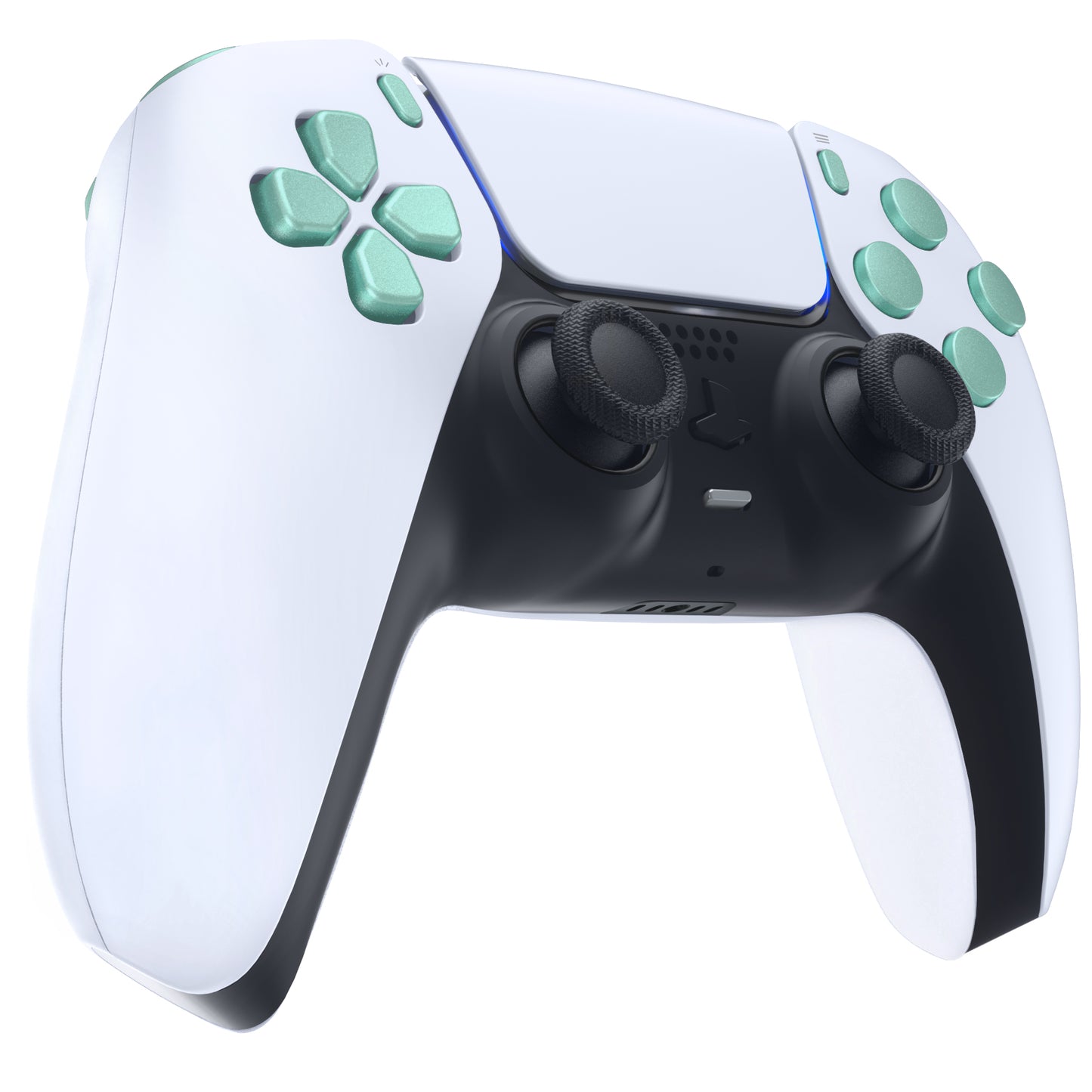eXtremeRate PS5コントローラーBDM-010/020対応交換対応用フルセットボタン【メタリックビスタグリーン】