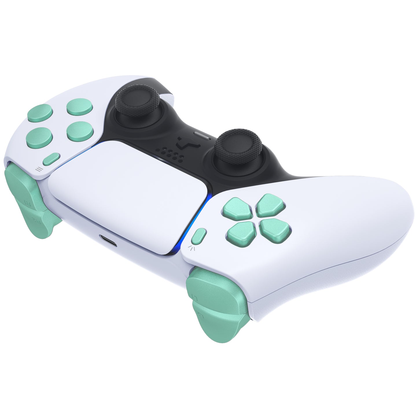 eXtremeRate PS5コントローラーBDM-010/020対応交換対応用フルセットボタン【メタリックビスタグリーン】