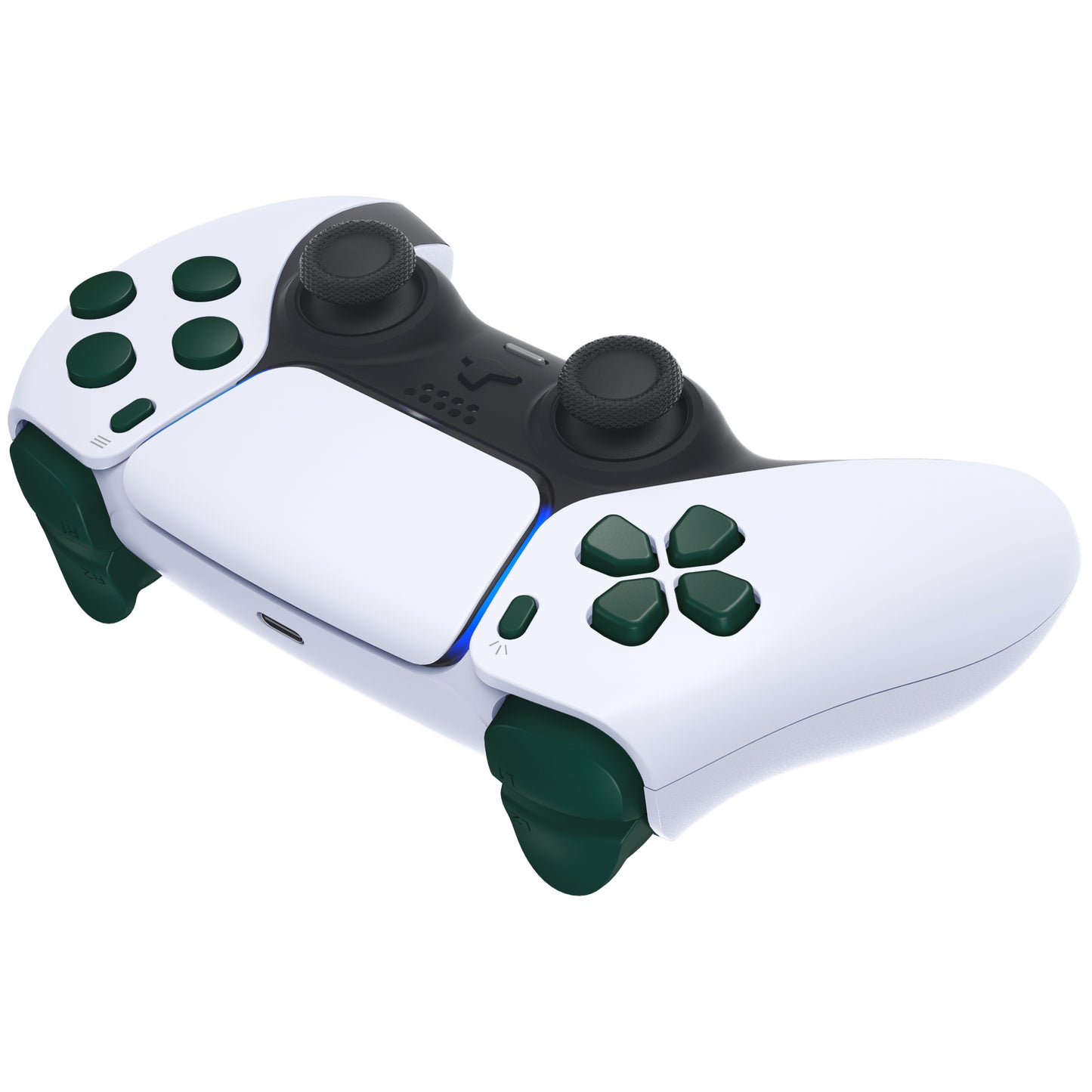 eXtremeRate PS5コントローラーBDM-010/020対応交換対応用フルセットボタン【レーシンググリーン】