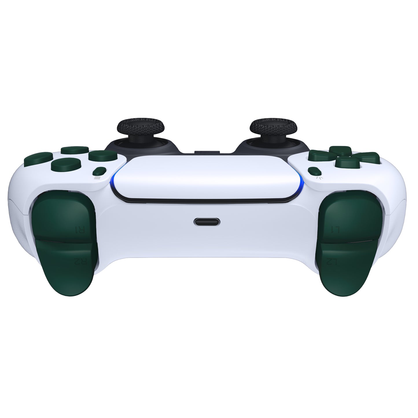 eXtremeRate PS5コントローラーBDM-010/020対応交換対応用フルセットボタン【レーシンググリーン】