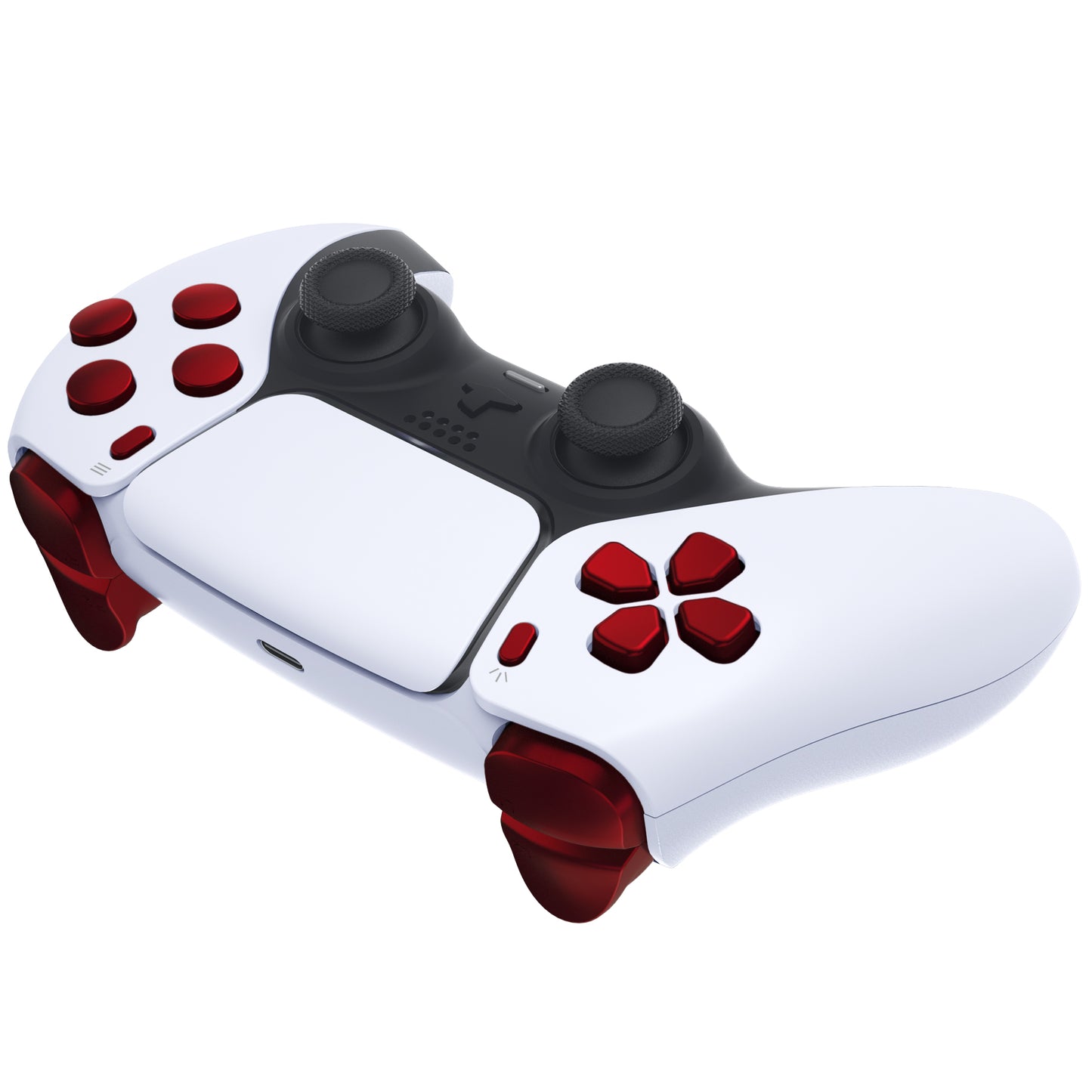 eXtremeRate PS5コントローラーBDM-010/020対応交換対応用フルセットボタン【スカーレットレッド】