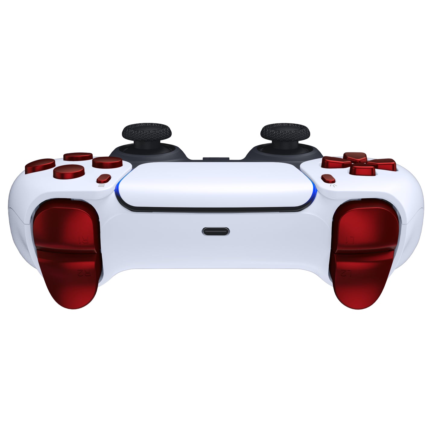 eXtremeRate PS5コントローラーBDM-010/020対応交換対応用フルセットボタン【スカーレットレッド】