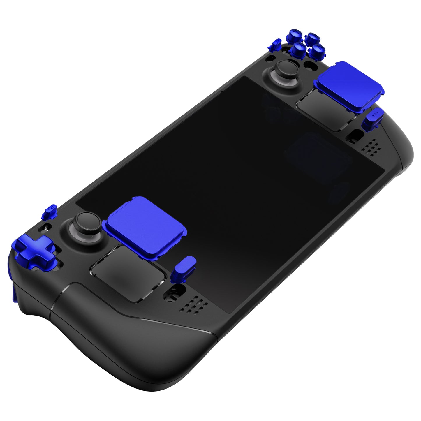 eXtremeRate スチームデックLCD対応用交換フルセットボタン【クロムブルー】