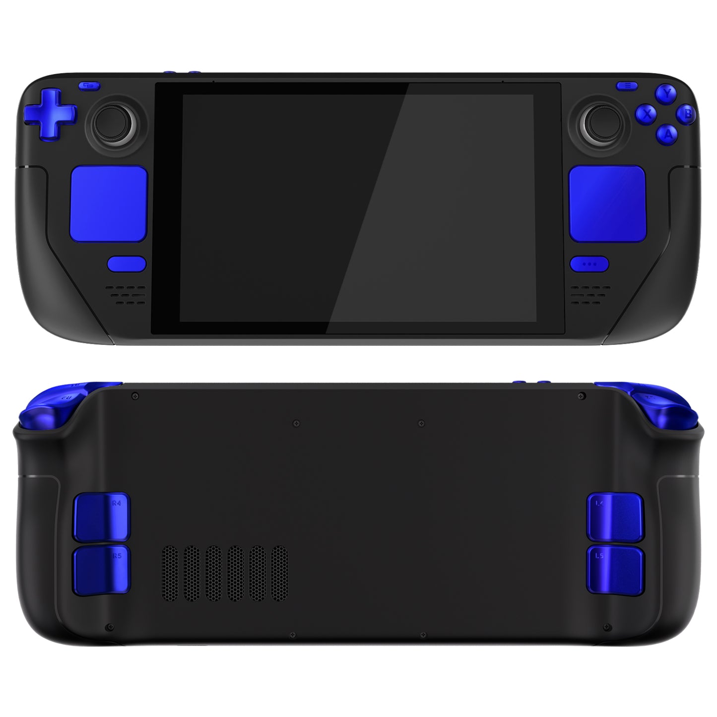 eXtremeRate スチームデックLCD対応用交換フルセットボタン【クロムブルー】