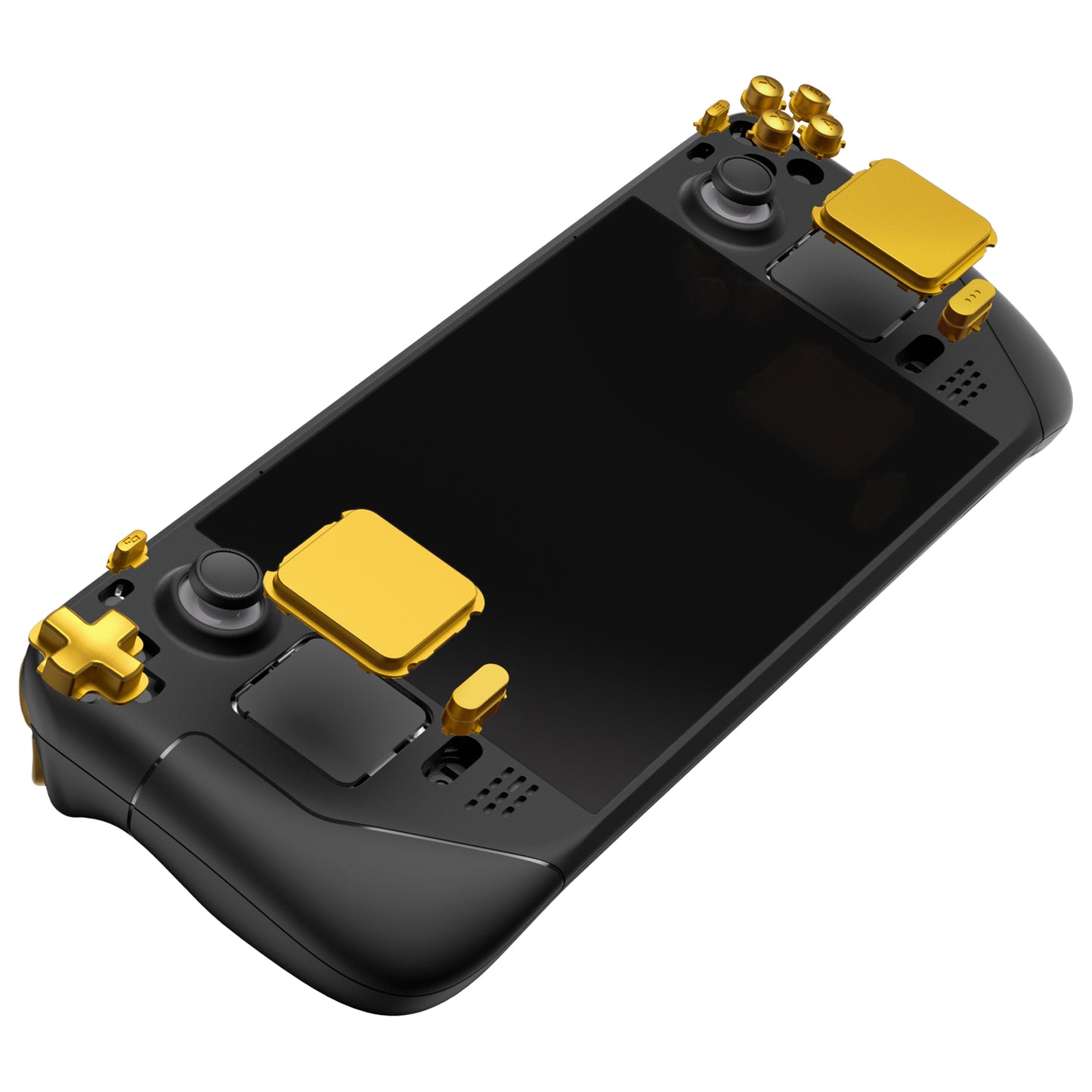 eXtremeRate スチームデックLCD対応用交換フルセットボタン【クロームゴールド】