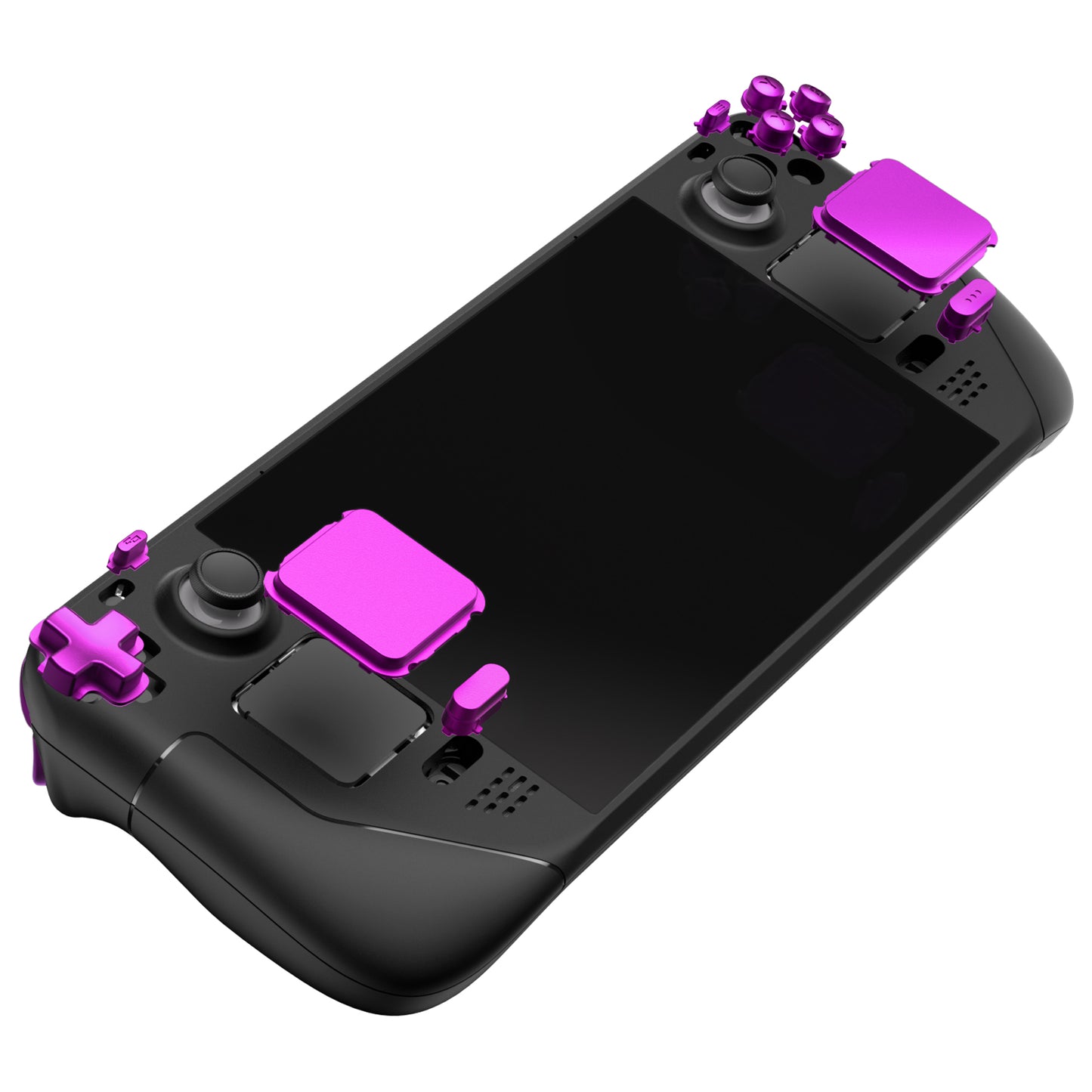 eXtremeRate スチームデックLCD対応用交換フルセットボタン【クロームパープル】