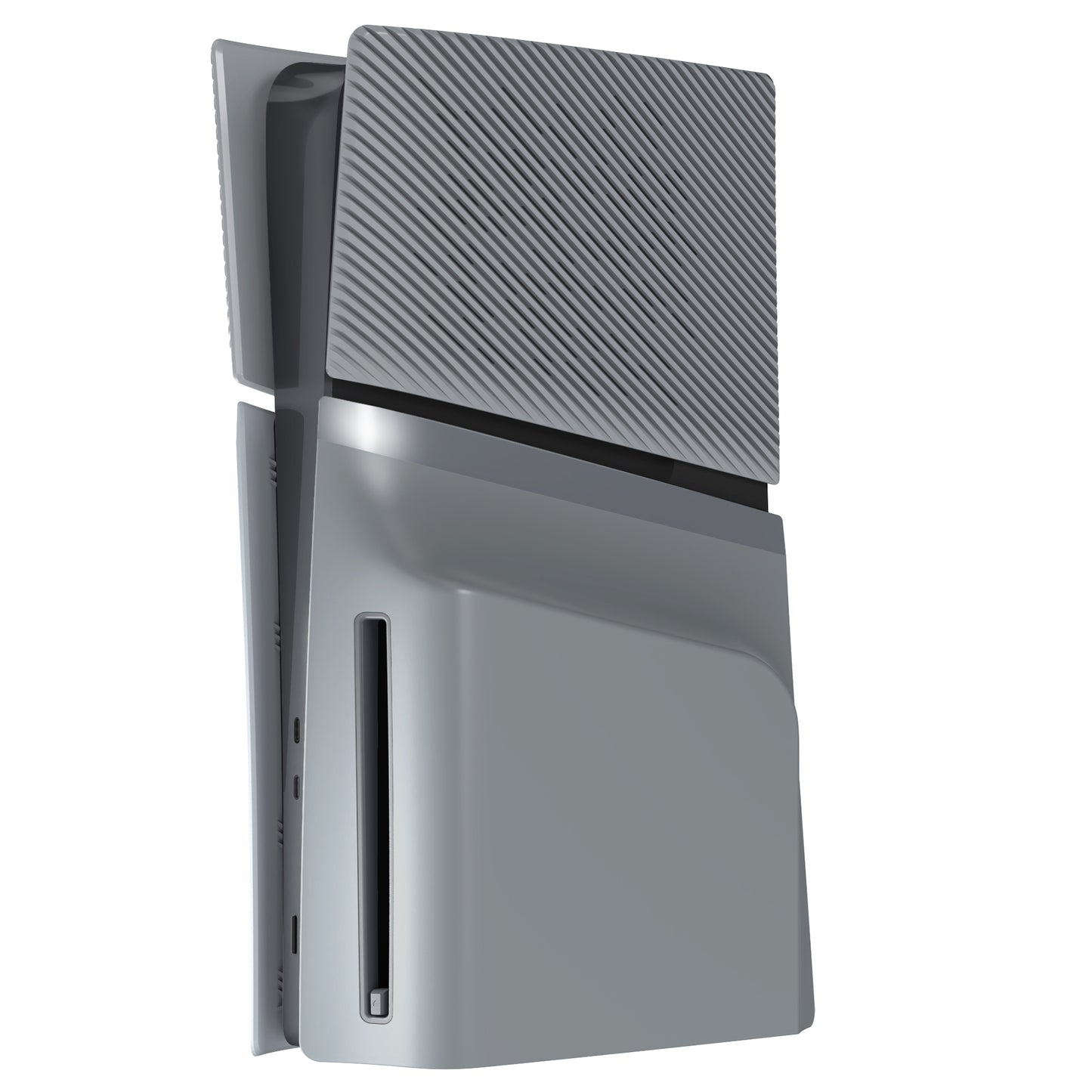 eXtremeRate eXcover PS5 Slim ディスク版対応 交換用外装カバーセット(上下カバー+通気孔付きサイドパネル&バックプレート)【ニューホープグレイ】