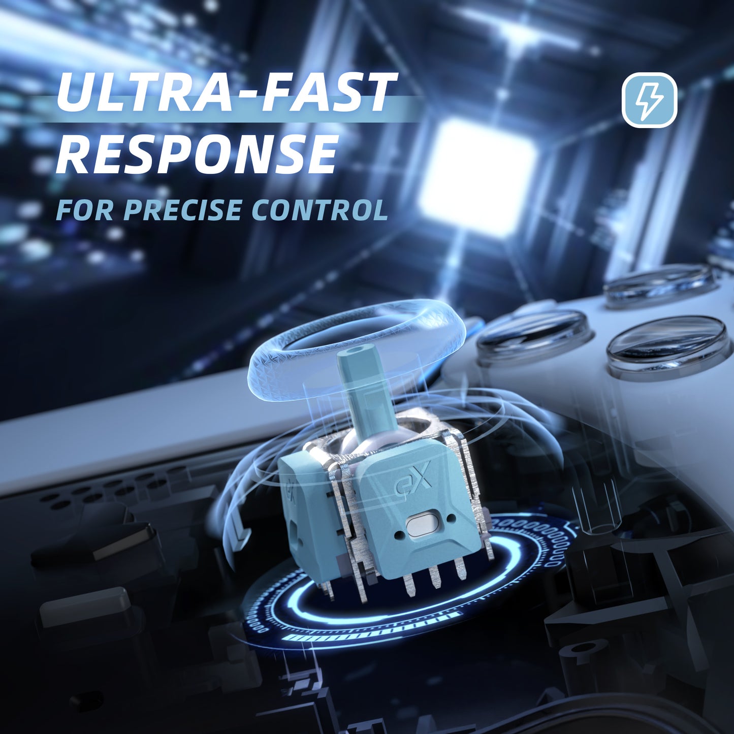 eXtremeRate eXhall デジタル調整可能 ホール効果サムスティックキット 80gf ps5コントローラー対応| キャリブレーション用FPCボード付き 交換用3Dアナログスティックセンサーモジュール - ブルー
