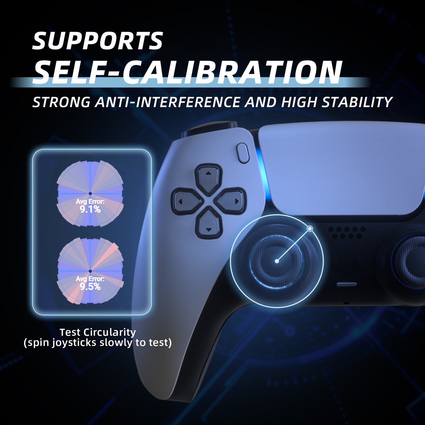 eXtremeRate eXhall デジタル調整可能 ホール効果サムスティックキット 80gf ps5コントローラー対応| キャリブレーション用FPCボード付き 交換用3Dアナログスティックセンサーモジュール - ブルー