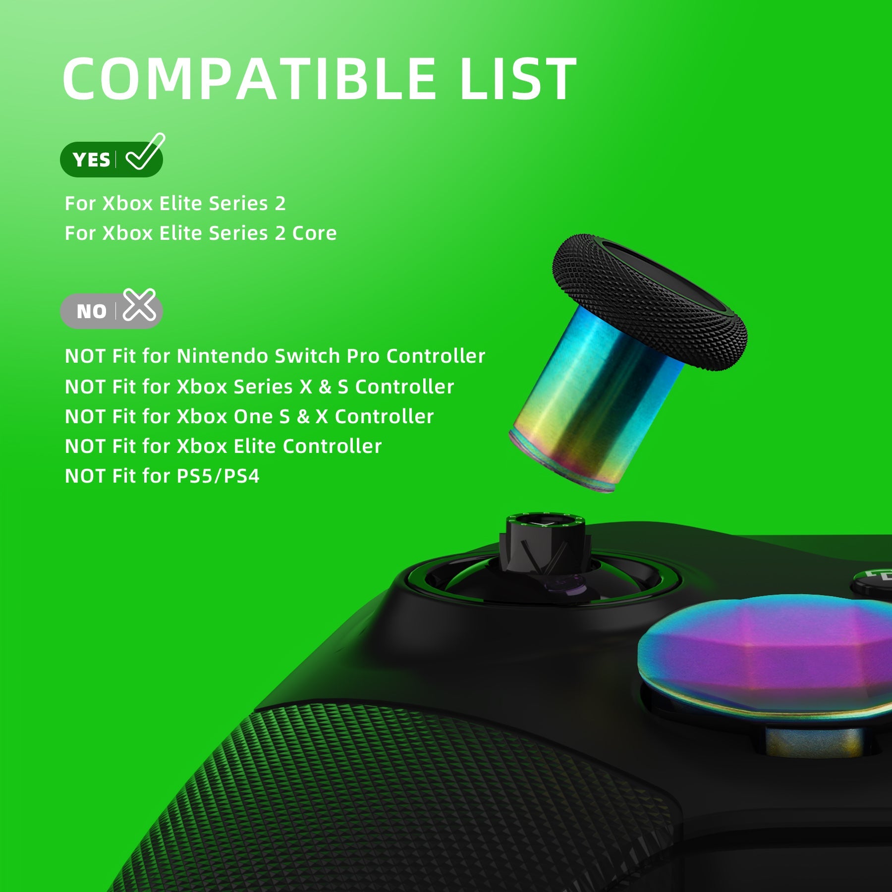 13 in 1 Component Pack Kit Replacement Metal Thumbsticks & D-Pads & Paddles for Xbox Elite Series 2 & Elite 2 Core Controller (Model 1797) - Metallic Rainbow Aura Blue & Purple eXtremeRate