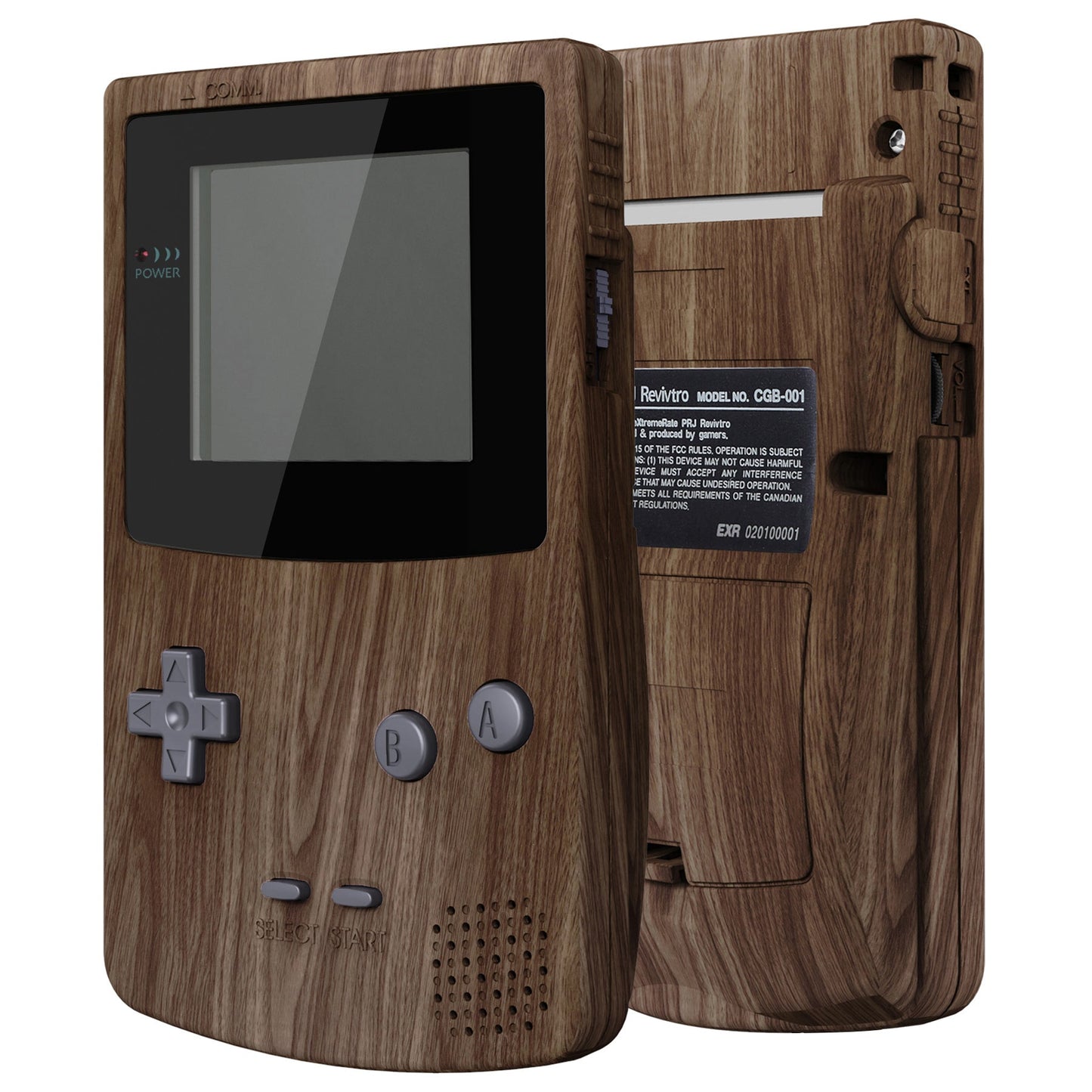 eXtremeRate Retail IPS Ready Upgraded eXtremeRate Wood Grain GBC Replacement Shell Full Housing Cover with Buttons for Gameboy Color - Fit for GBC OSD IPS & Regular IPS & Standard LCD - Console & IPS Screen NOT Included - QCBS2001