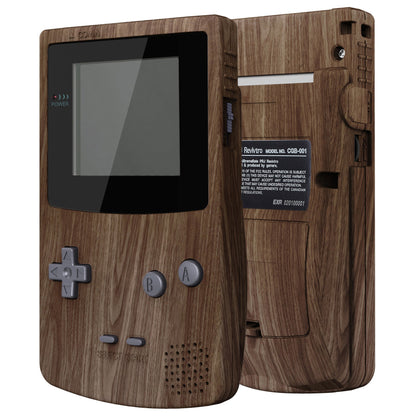 eXtremeRate Retail IPS Ready Upgraded eXtremeRate Wood Grain GBC Replacement Shell Full Housing Cover with Buttons for Gameboy Color - Fit for GBC OSD IPS & Regular IPS & Standard LCD - Console & IPS Screen NOT Included - QCBS2001