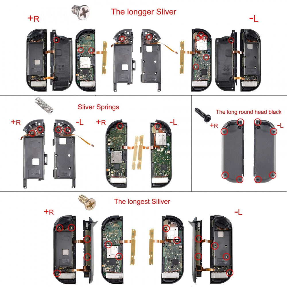 eXtremeRate Retail Chrome Red Handheld Controller Housing With Full Set Buttons DIY Replacement Shell Case for NS Switch JoyCon & OLED JoyCon - Console Shell NOT Included - CD403