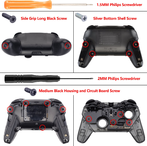 eXtremeRate Retail Black Replacement Handle Grips for Nintendo Switch Pro Controller, Soft Touch DIY Hand Grip Shell for Nintendo Switch Pro - Controller NOT Included - GRP316