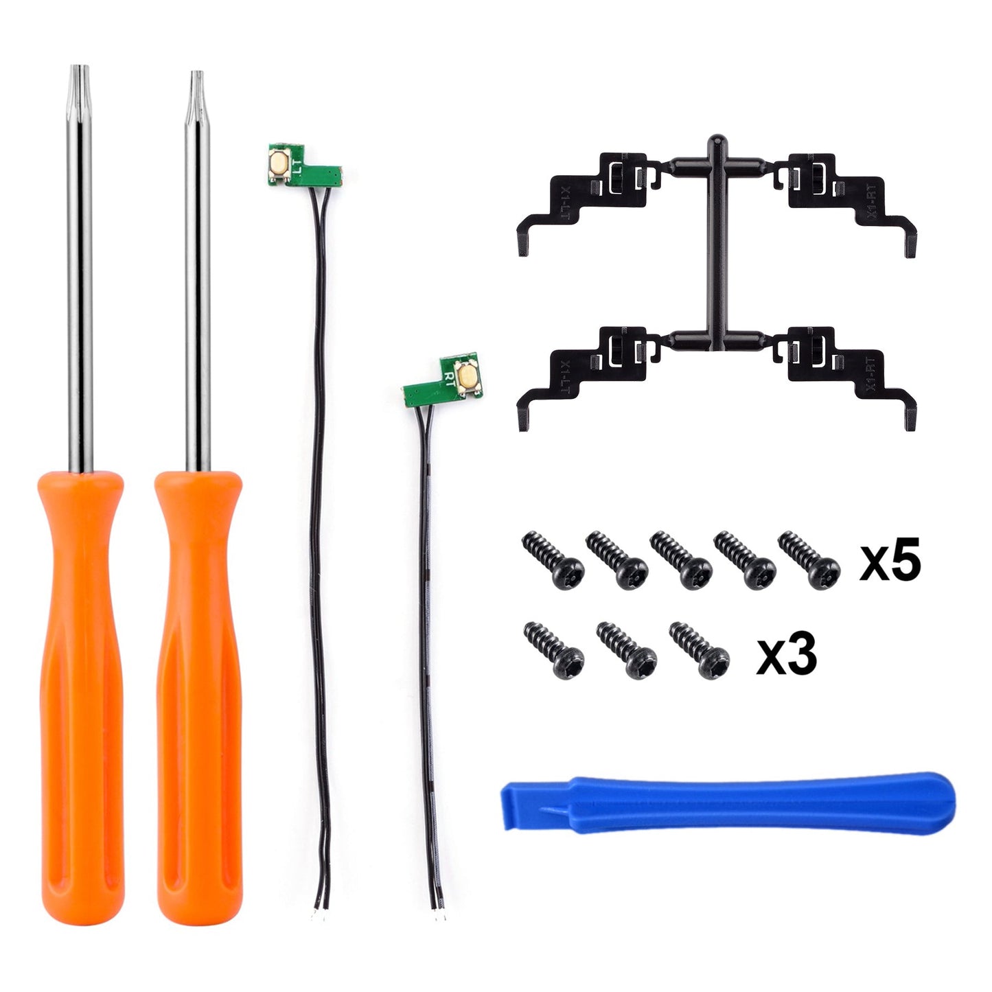 eXtremeRate Retail Clicky Hair Trigger Kit for Xbox One X/S Controller LT RT Shoulder Buttons, Custom Flashshot Trigger Stop Flex Cable for Xbox One X/S Controller Model 1708 - X1MD001