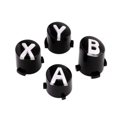 eXtremeRate Retail Three-Tone Black & Clear & White ABXY Action Buttons with Classic Symbols for Xbox Series X & S Controller & Xbox One S/X & Xbox One Elite V1/V2 Controller - JDX3M001