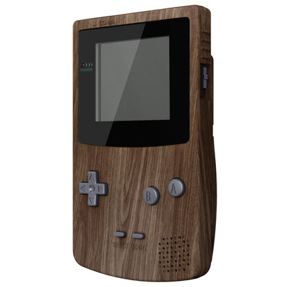 eXtremeRate Retail IPS Ready Upgraded eXtremeRate Wood Grain GBC Replacement Shell Full Housing Cover with Buttons for Gameboy Color - Fit for GBC OSD IPS & Regular IPS & Standard LCD - Console & IPS Screen NOT Included - QCBS2001