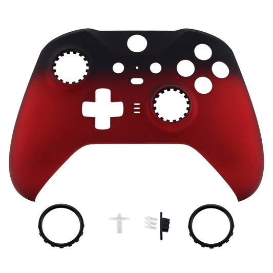 Shadow Scarlet Red Soft Touch Grip Faceplate Cover, Front Housing Shell Case Replacement Kit for Xbox One Elite Series 2 Controller (Model 1797 and Core Model 1797) - Thumbstick Accent Rings Included - ELP319 eXtremeRate