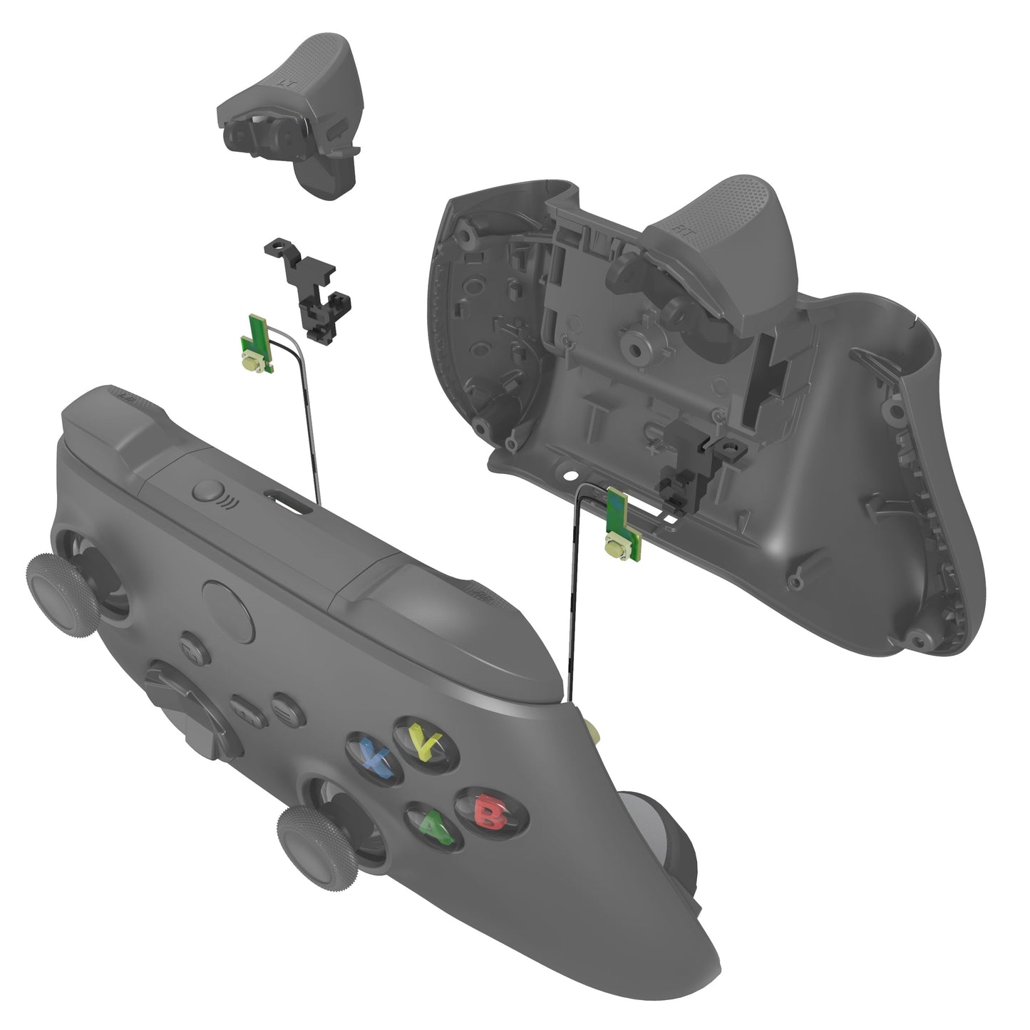 eXtremeRate Retail Clicky Hair Trigger Kit for Xbox Series X/S Controller LT RT Shoulder Buttons, Custom Flashshot Trigger Stop Flex Cable for Xbox Series X/S Controller Model 1914 - X3MD001
