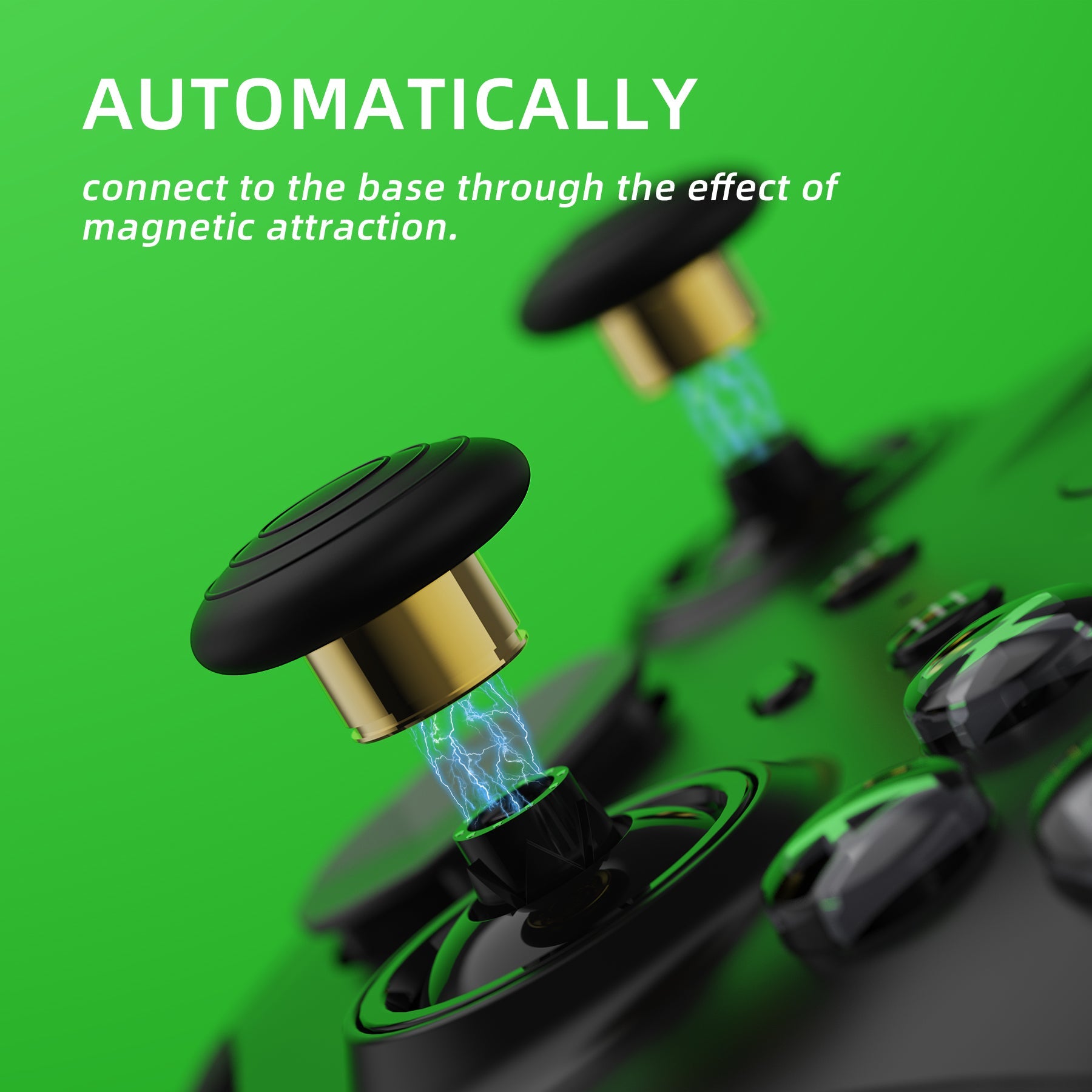 6 in 1 Metal Replacement Thumbsticks for Xbox Elite Series 2 & Elite 2 Core Controller (Model 1797) - Black & Metallic Hero Gold eXtremeRate