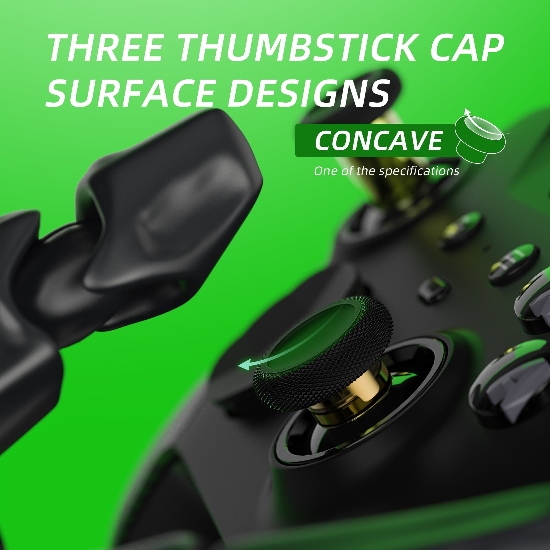 6 in 1 Metal Replacement Thumbsticks for Xbox Elite Series 2 & Elite 2 Core Controller (Model 1797) - Black & Metallic Hero Gold eXtremeRate