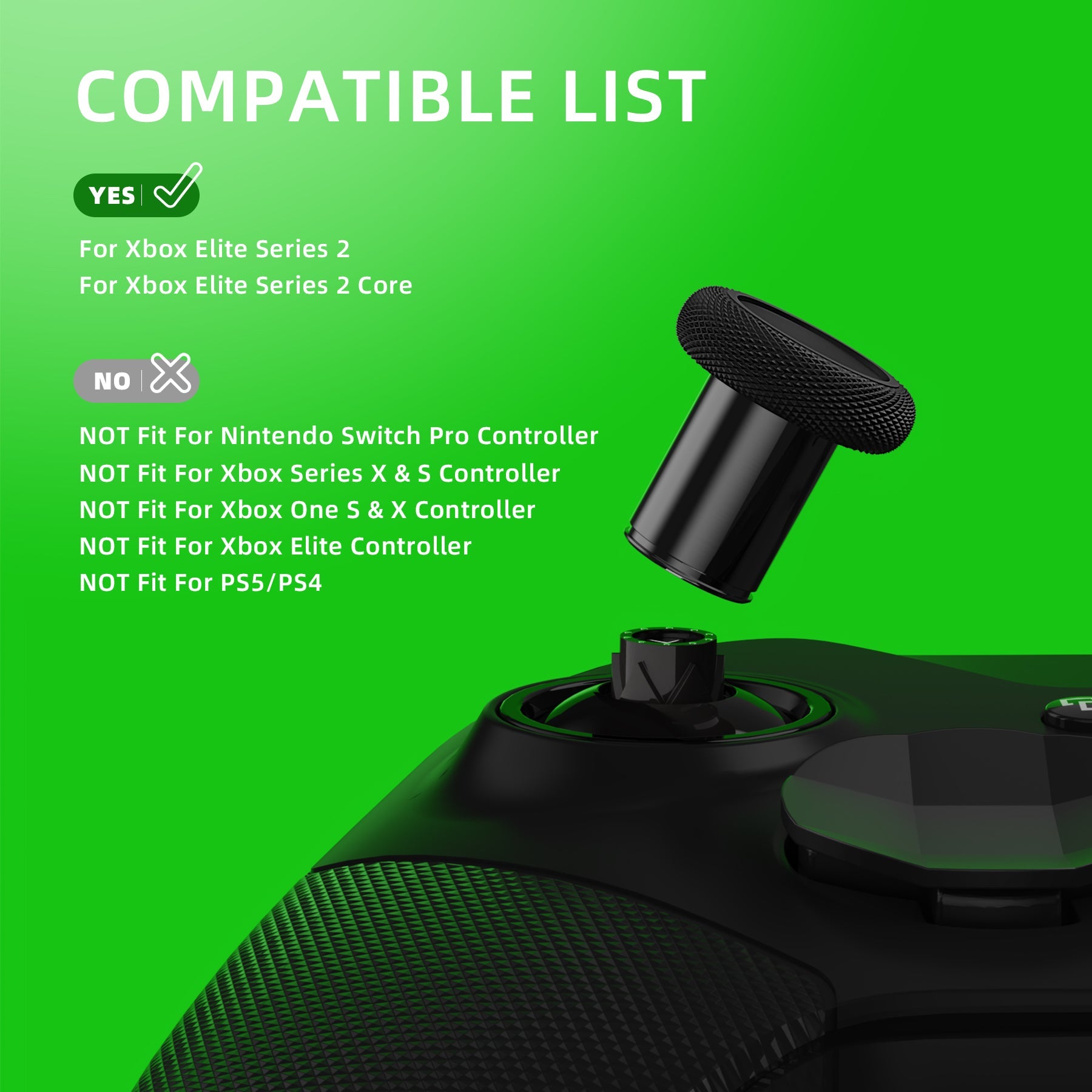 6 in 1 Metal Replacement Thumbsticks for Xbox Elite Series 2 & Elite 2 Core Controller (Model 1797) - Metallic Black eXtremeRate