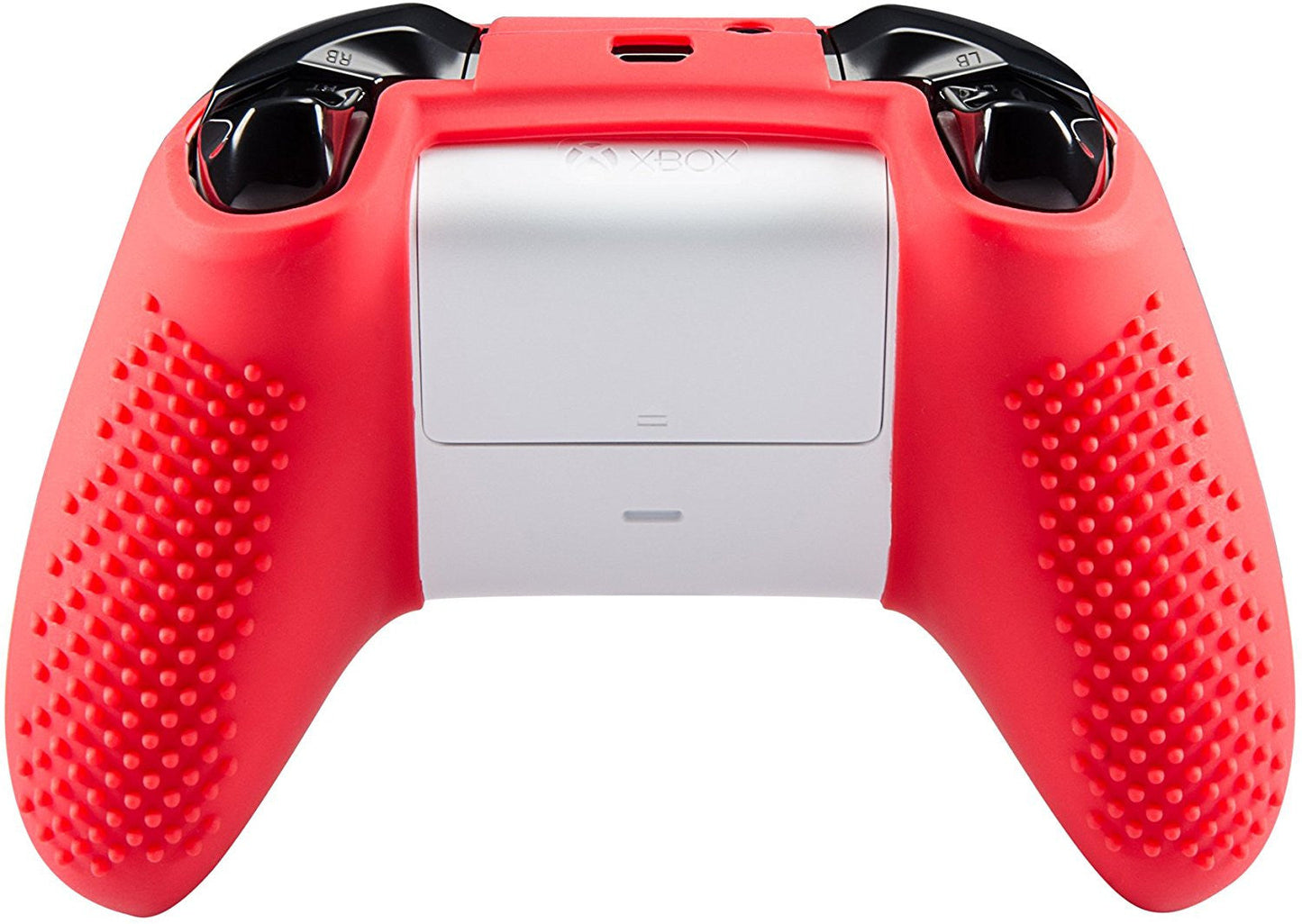 eXtremeRate Retail Soft Red Silicone Controller Cover Grips Caps Protective Case for Xbox One S for Xbox One X -XBOWP0039GC