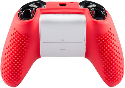 eXtremeRate Retail Soft Red Silicone Controller Cover Grips Caps Protective Case for Xbox One S for Xbox One X -XBOWP0039GC