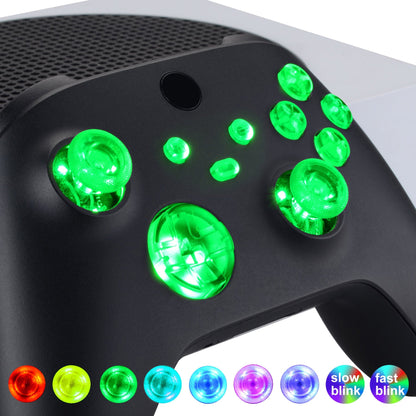 eXtremeRate Retail Multi-Colors Luminated D-pad Thumbsticks Start Back Sync ABXY Buttons for Xbox Series X/S Controller, 7 Colors 9 Modes DTF LED Kit for Xbox Series X/S Controller - Controller NOT Included - X3LED02