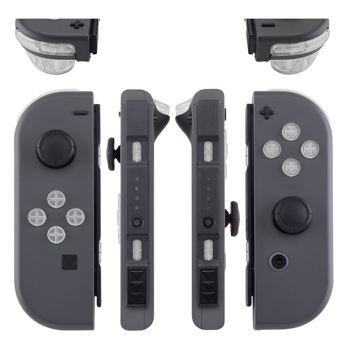 eXtremeRate Retail Transparent Clear Replacement ABXY Direction Keys SR SL L R ZR ZL Trigger Buttons Springs, Full Set Buttons Repair Kits with Tools for NS Switch JoyCon & OLED JoyCon - JoyCon Shell NOT Included - AJ104