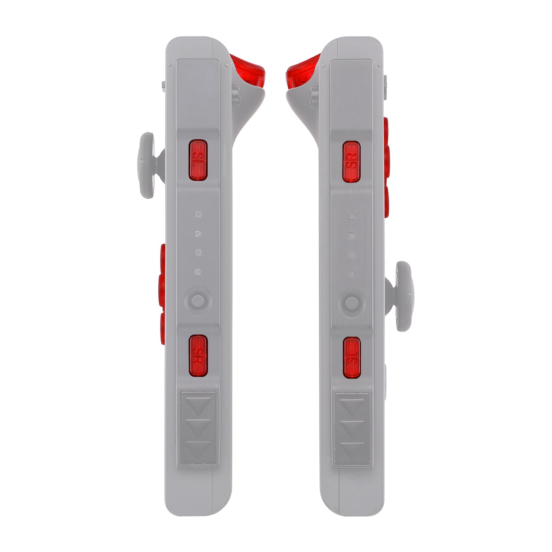 eXtremeRate Retail Transparent Clear Red Replacement ABXY Direction Keys SR SL L R ZR ZL Trigger Buttons Springs, Full Set Buttons Repair Kits with Tools for NS Switch JoyCon & OLED JoyCon - JoyCon Shell NOT Included - AJ105