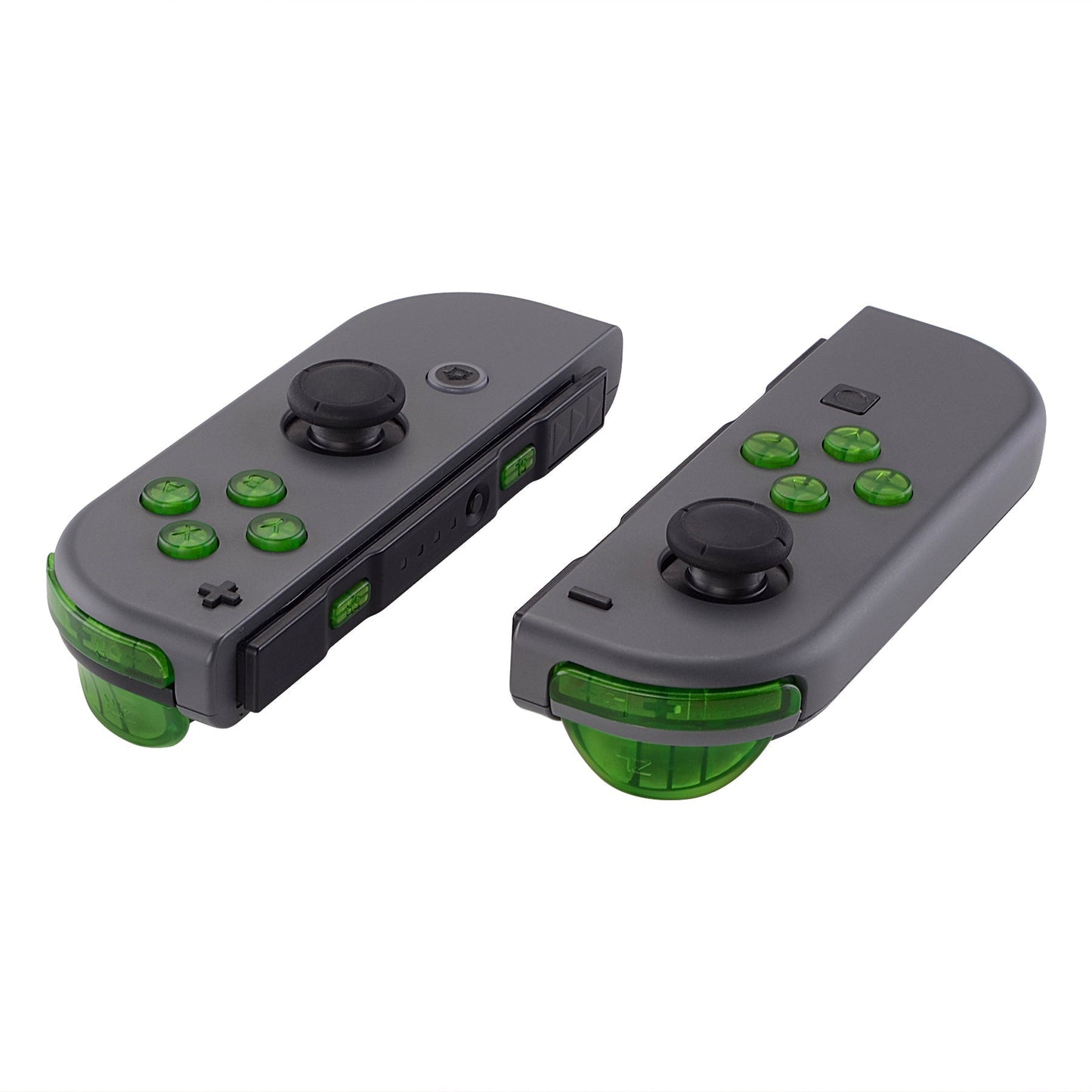 eXtremeRate Retail Transparent Clear Green Replacement ABXY Direction Keys SR SL L R ZR ZL Trigger Buttons Springs, Full Set Buttons Repair Kits with Tools for NS Switch JoyCon & OLED JoyCon - JoyCon Shell NOT Included - AJ106