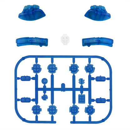 eXtremeRate Replacement Full Set Buttons for Joycon of NS Switch - Transparent Clear Blue eXtremeRate