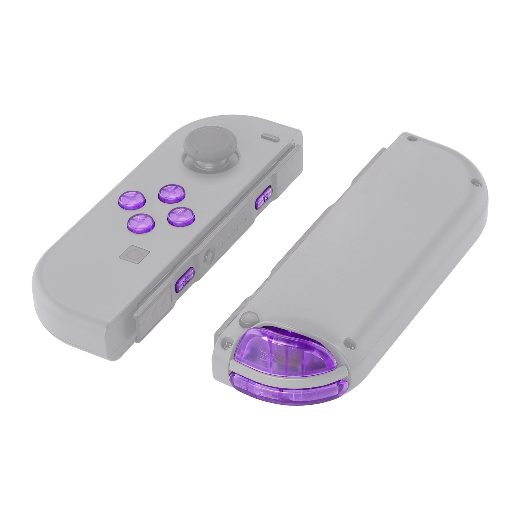 eXtremeRate Retail Clear Atomic Purple Replacement ABXY Direction Keys SR SL L R ZR ZL Trigger Buttons Springs, Full Set Buttons Repair Kits with Tools for NS Switch JoyCon & OLED JoyCon - JoyCon Shell NOT Included - AJ108