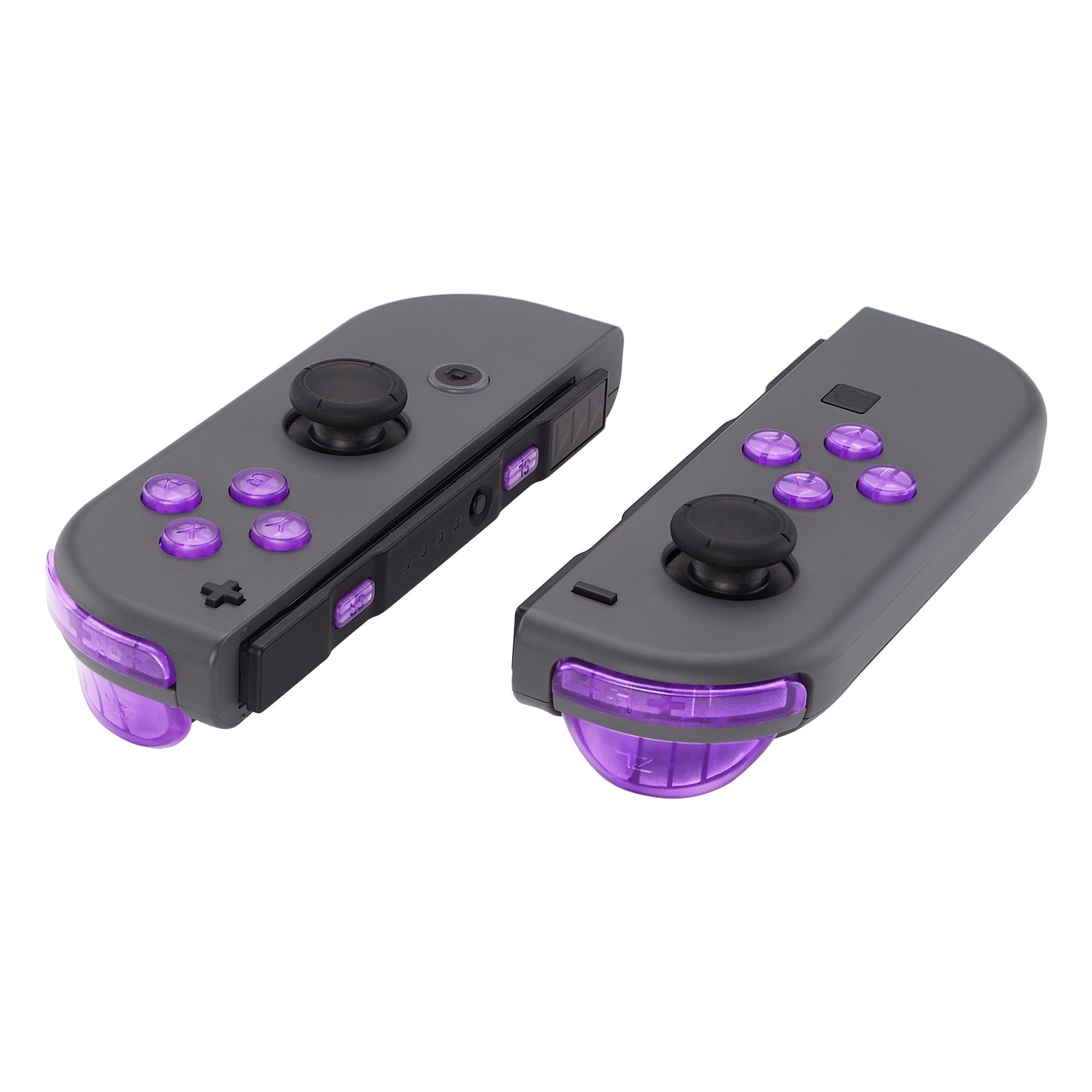 eXtremeRate Retail Clear Atomic Purple Replacement ABXY Direction Keys SR SL L R ZR ZL Trigger Buttons Springs, Full Set Buttons Repair Kits with Tools for NS Switch JoyCon & OLED JoyCon - JoyCon Shell NOT Included - AJ108