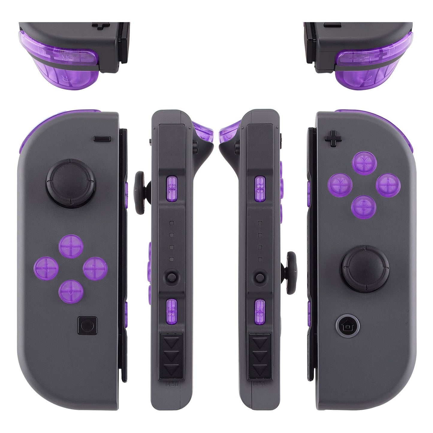 eXtremeRate Retail Clear Atomic Purple Replacement ABXY Direction Keys SR SL L R ZR ZL Trigger Buttons Springs, Full Set Buttons Repair Kits with Tools for NS Switch JoyCon & OLED JoyCon - JoyCon Shell NOT Included - AJ108