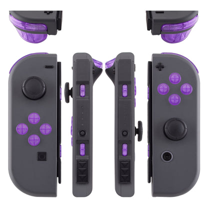 eXtremeRate Retail Clear Atomic Purple Replacement ABXY Direction Keys SR SL L R ZR ZL Trigger Buttons Springs, Full Set Buttons Repair Kits with Tools for NS Switch JoyCon & OLED JoyCon - JoyCon Shell NOT Included - AJ108