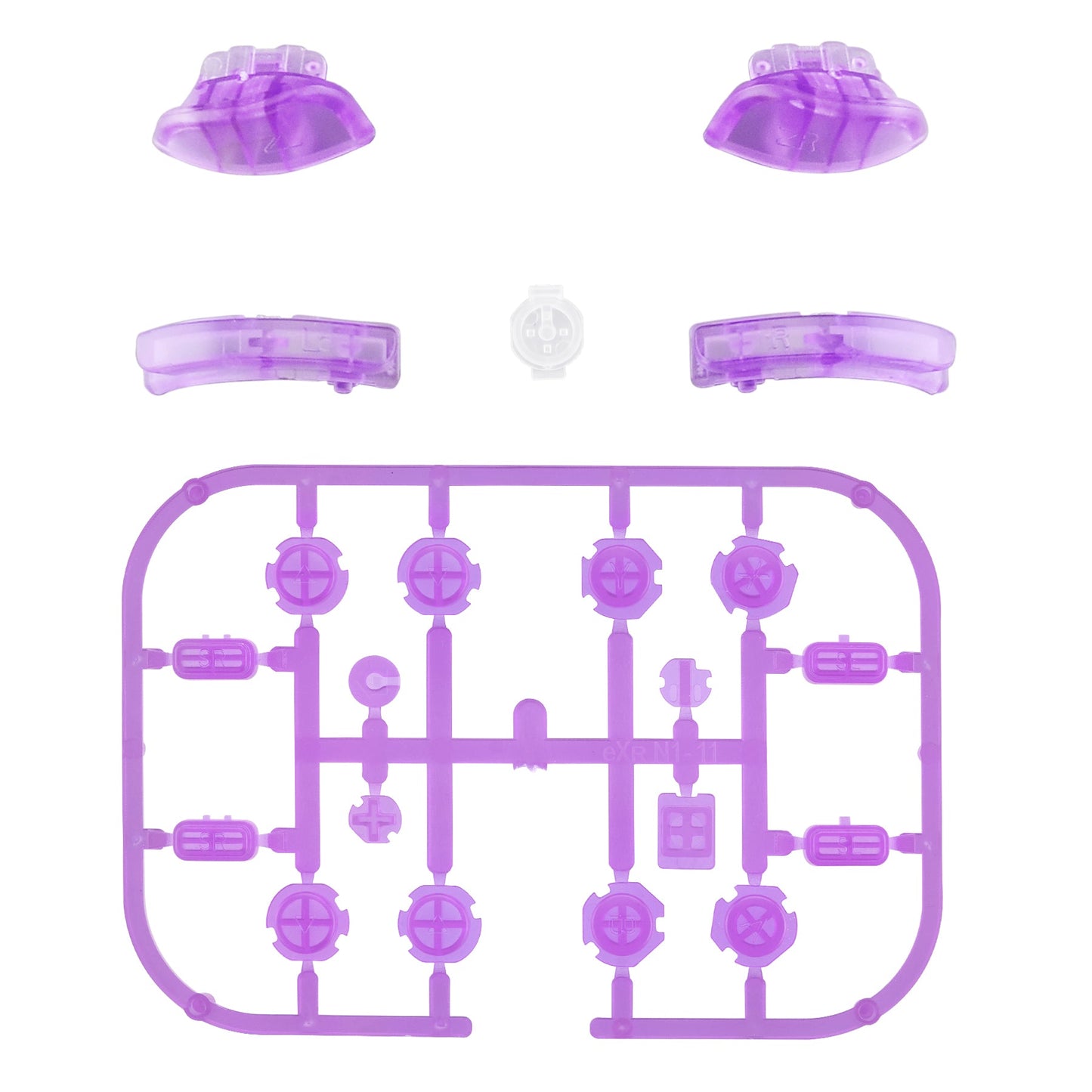 eXtremeRate Replacement Full Set Buttons for Joycon of NS Switch - Clear Atomic Purple eXtremeRate