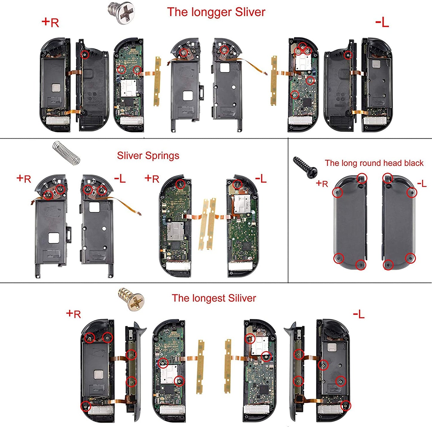 eXtremeRate Retail Replacement DIY Colorful ABXY Buttons Directions Keys Repair Kits with Tools for NS Switch JoyCon & OLED JoyCon - JoyCon Shell NOT Included - AJ109