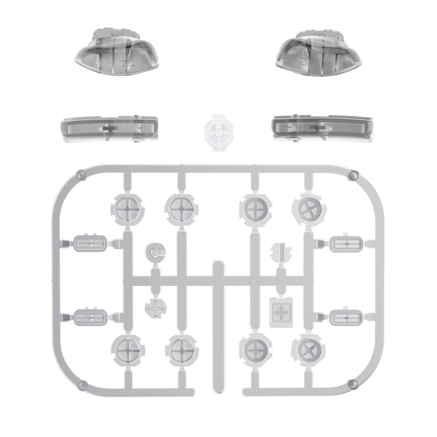 eXtremeRate Replacement Full Set Buttons for Joycon of NS Switch - Clear Black eXtremeRate