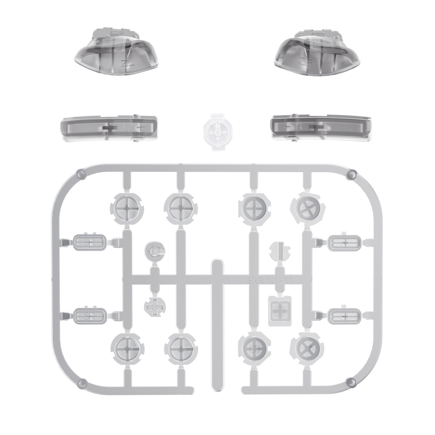 eXtremeRate Replacement Full Set Buttons for Joycon of NS Switch - Clear Black eXtremeRate