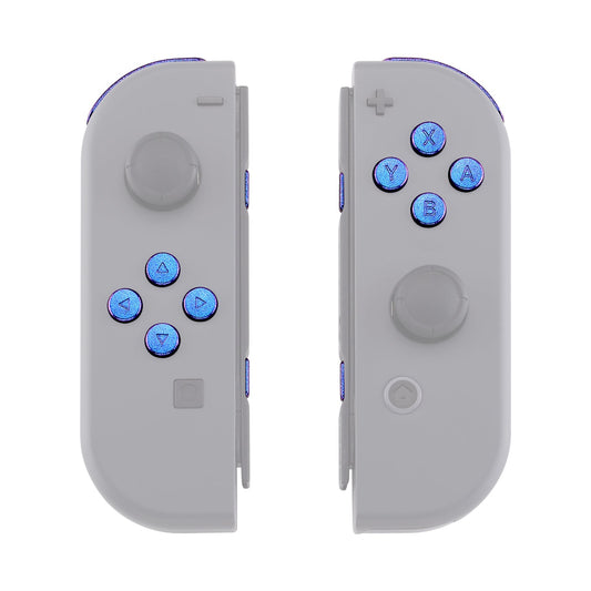 eXtremeRate Retail Purple Blue Chameleon Replacement ABXY Direction Keys SR SL L R ZR ZL Trigger Buttons Springs, Full Set Buttons Repair Kits with Tools for NS Switch JoyCon & OLED JoyCon - JoyCon Shell NOT Included - AJ201