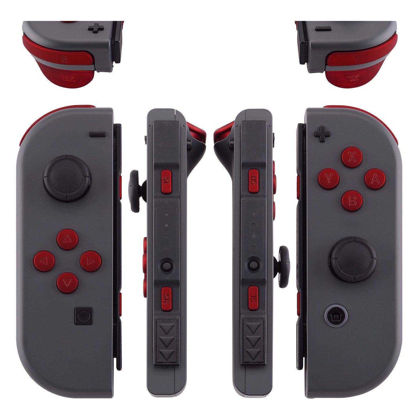 eXtremeRate Retail Soft Touch Red Replacement ABXY Direction Keys SR SL L R ZR ZL Trigger Buttons Springs, Full Set Buttons Repair Kits with Tools for NS Switch JoyCon & OLED JoyCon - JoyCon Shell NOT Included- AJ202