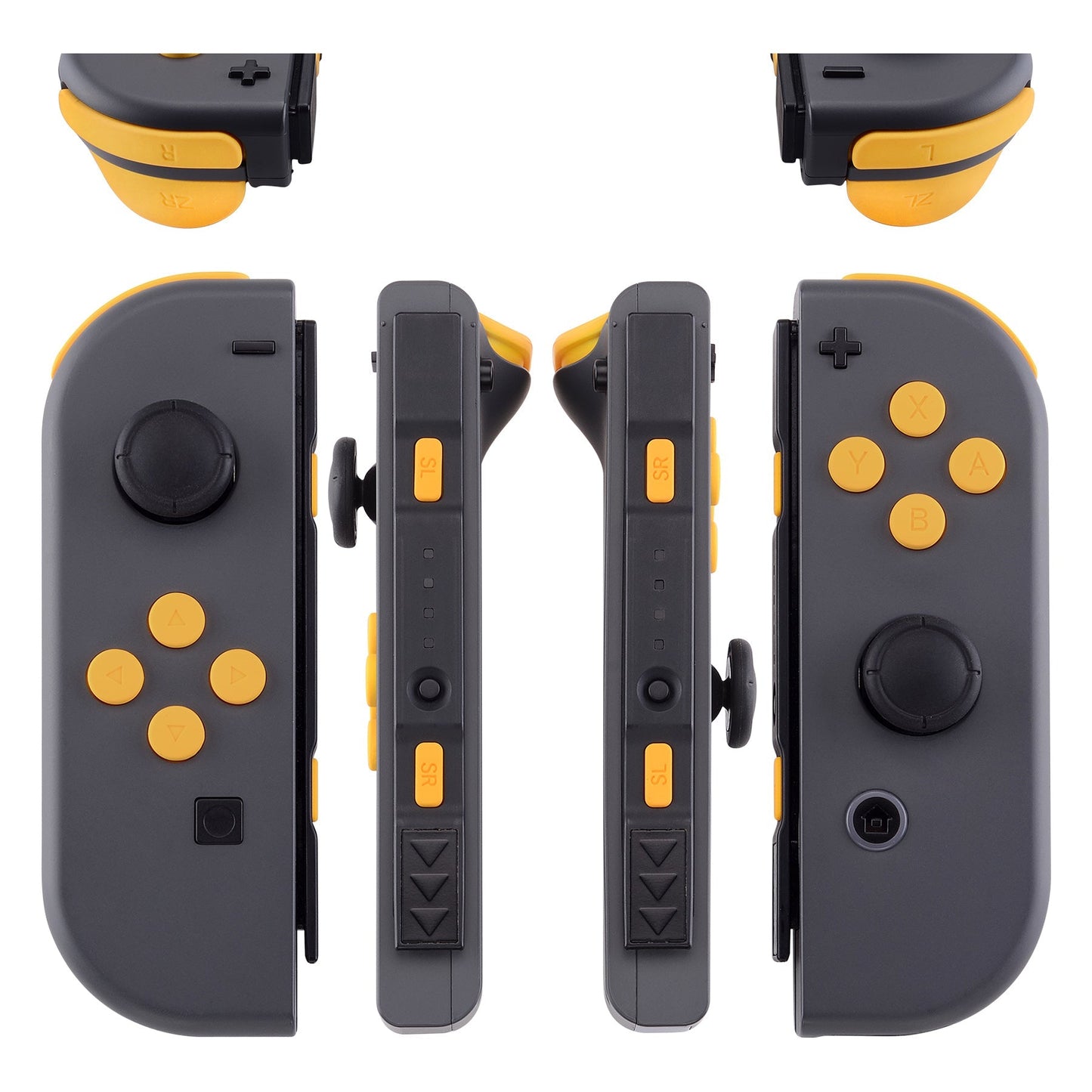 eXtremeRate Retail Caution Yellow Replacement ABXY Direction Keys SR SL L R ZR ZL Trigger Buttons Springs, Full Set Buttons Repair Kits with Tools for NS Switch JoyCon & OLED JoyCon - JoyCon Shell NOT Included- AJ205