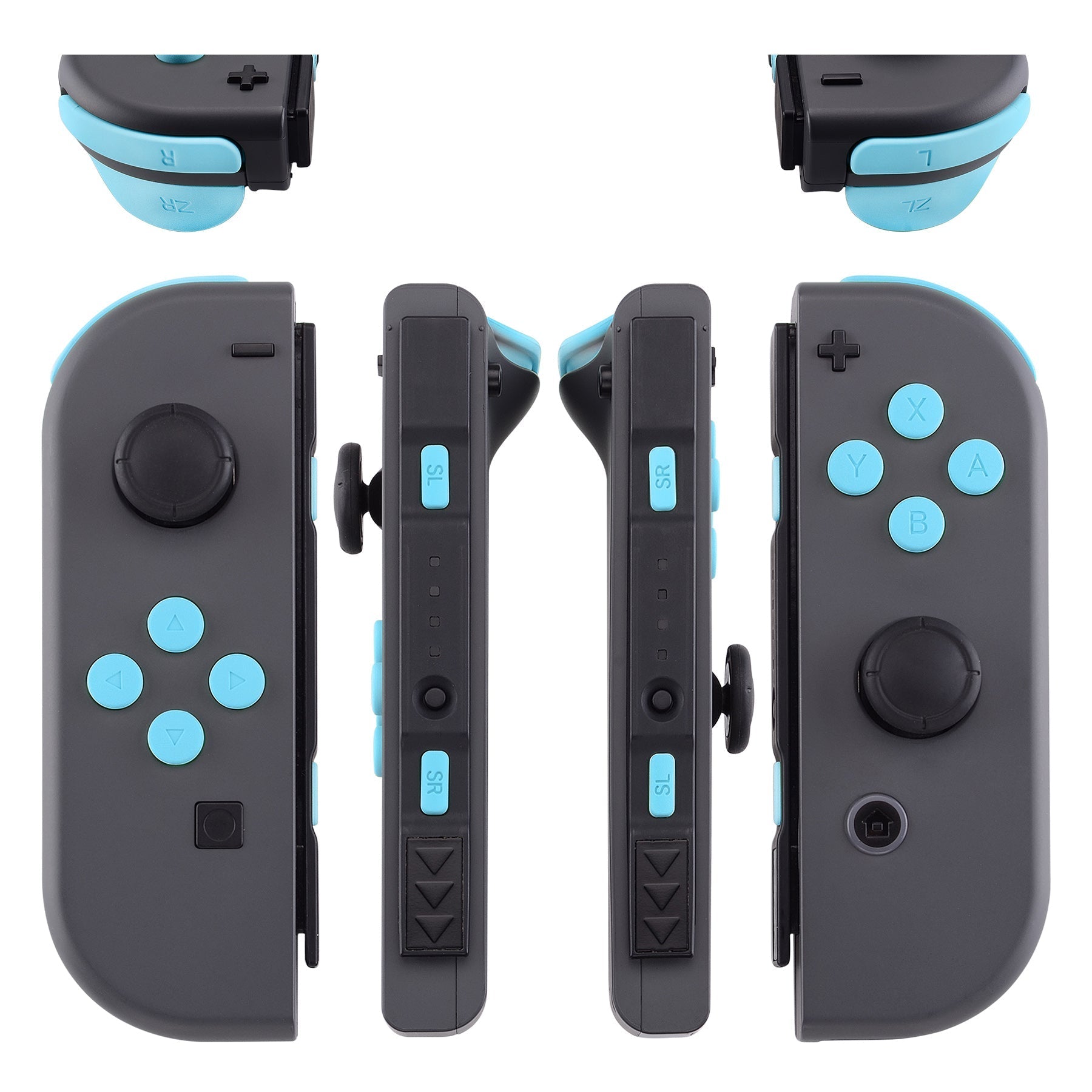 eXtremeRate Retail Heaven Blue Replacement ABXY Direction Keys SR SL L R ZR ZL Trigger Buttons Springs, Full Set Buttons Repair Kits with Tools for NS Switch JoyCon & OLED JoyCon - JoyCon Shell NOT Included- AJ207