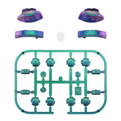 eXtremeRate NS Switch用ジョイコン交換フルセットボタン【カメレオングリーンパープル】