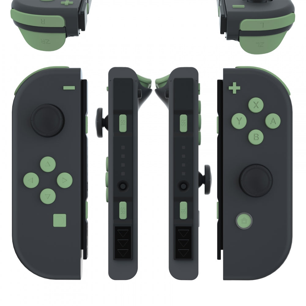 eXtremeRate Retail Matcha Green Replacement ABXY Direction Keys SR SL L R ZR ZL Trigger Buttons Springs, Full Set Buttons Repair Kits with Tools for NS Switch JoyCon & OLED JoyCon - JoyCon Shell NOT Included - AJ222