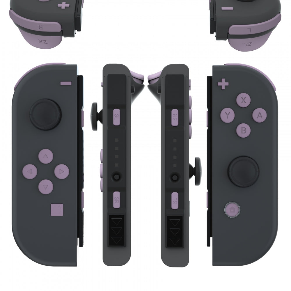 eXtremeRate Retail Dark Grayish Violet Replacement ABXY Direction Keys SR SL L R ZR ZL Trigger Buttons Springs, Full Set Buttons Repair Kits with Tools for NS Switch JoyCon & OLED JoyCon - JoyCon Shell NOT Included - AJ227